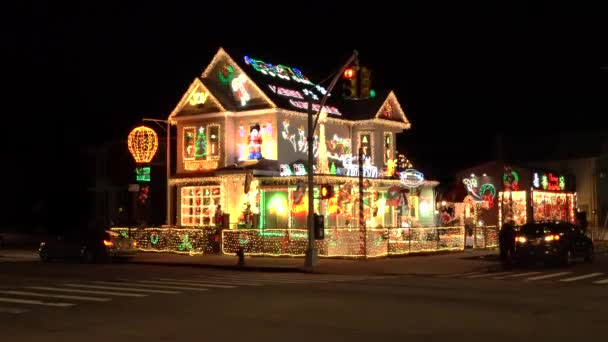 Deze Video Toont Een Uitzicht Het Beroemde Seddio Christmas House — Stockvideo