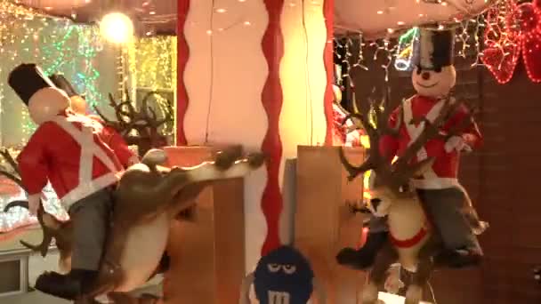 Denna Video Visar Över Den Berömda Seddio Christmas House Canarsie — Stockvideo