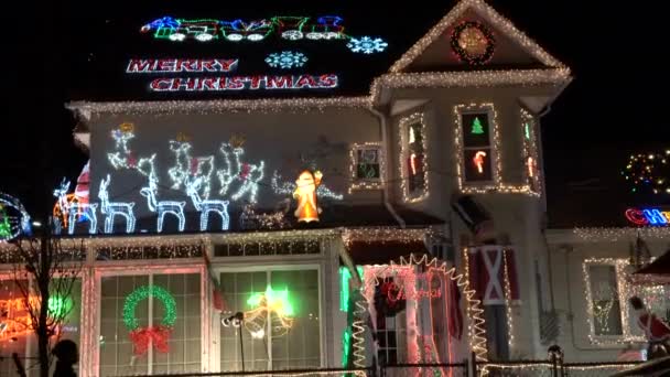 Videó Mutatja Kilátás Híres Seddio Karácsonyi Ház Canarsie Brooklyn Már — Stock videók