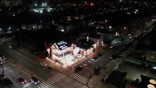 Denna Video Visar Över Den Berömda Seddio Christmas House Canarsie — Stockvideo