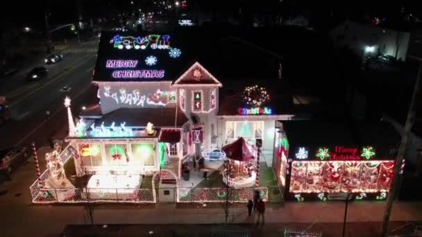 Este Video Muestra Una Vista Famosa Casa Navidad Seddio Canarsie — Vídeos de Stock