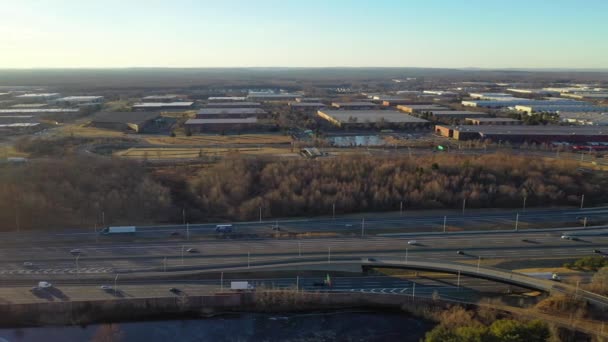 Videó Bemutatja Egyes Útvonal Légi Felvételeit New Jersey Princeton Autópálya — Stock videók