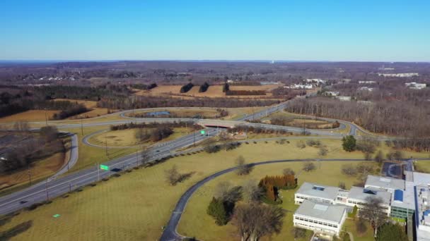 Este Vídeo Mostra Vistas Aéreas Rota Intercâmbio Rodovias Princeton Nova — Vídeo de Stock