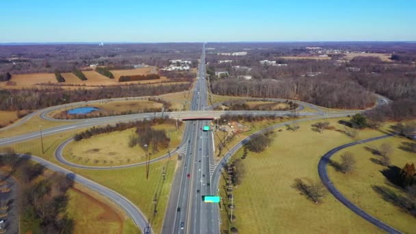 Este Vídeo Mostra Vistas Aéreas Rota Intercâmbio Rodovias Princeton Nova — Vídeo de Stock
