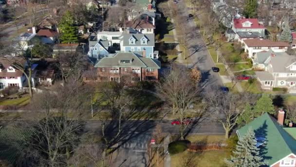 Oak Park Illinois Deki Tek Bir Aile Evinin Havadan Çekilmiş — Stok video