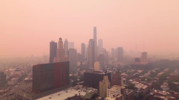 Brooklyn New York City Heeft Slechtste Luchtkwaliteit Wereld Als Rook — Stockvideo
