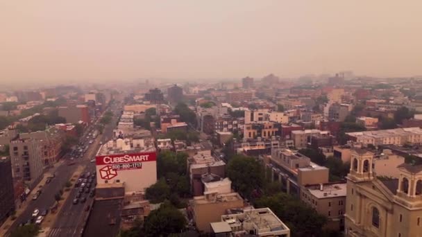 Brooklyn New York City Heeft Slechtste Luchtkwaliteit Wereld Als Rook — Stockvideo