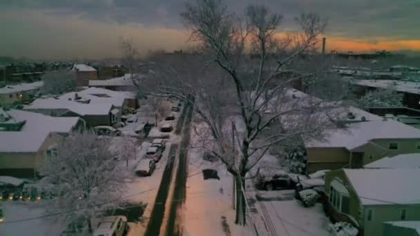 Denna Video Visar Fantastisk Utsikt Över Brooklyn Stadsdelar Efter Snöstorm — Stockvideo