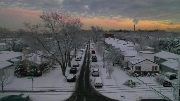 Deze Video Toont Een Prachtig Uitzicht Brooklyn Buurten Een Sneeuwstorm — Stockvideo