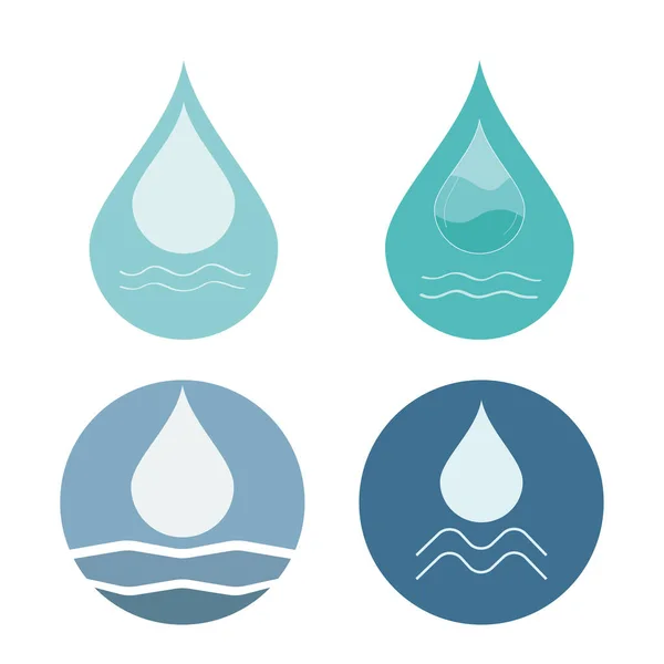 Мінімалістичний Набір Логотипу Краплі Води Логотип Бренду Кристалічної Води Концепція — стоковий вектор