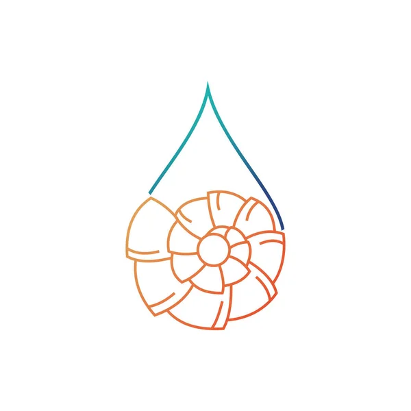 Exotická Kapka Vody Vektorem Skořápky Logo Cestovní Společnosti Koncept Čisté — Stockový vektor