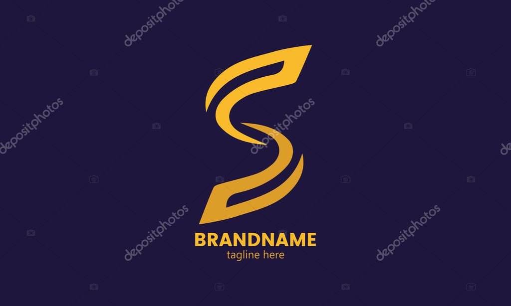 Initial Letter S Logo. Initial S multicolor letter logo. Flat Vector Logo Design Template Element. Letter s logo design vector template corporate linear outline style.
