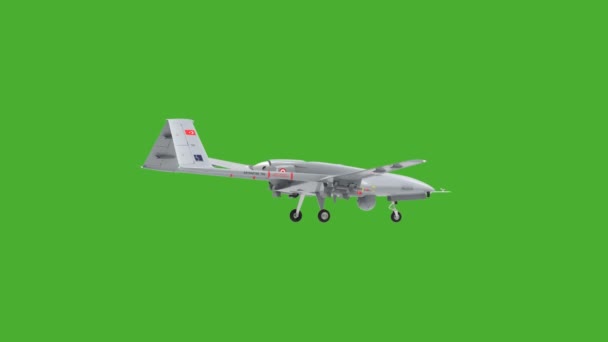 Rappresentazione Del Drone Armato Nazionale Nazionale Turco Bayraktar Senza Equipaggio — Video Stock