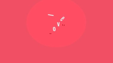 Aşk metninin zıplayan animasyonu. 4k video döngüsü canlandırması.