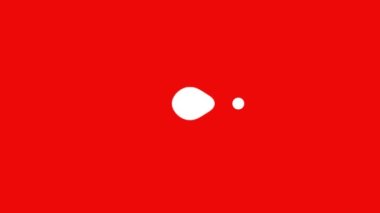 Kırmızı arka planda yapışkan toplarla animasyonu bağlıyorum. 4K video döngüsü animasyonu. Beyaz noktalar bekler veya yükler animasyon, parlak hareket eden daireler, döngü.