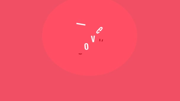 愛のテキストのアニメーションをバウンス 4Kビデオループアニメーション — ストック動画