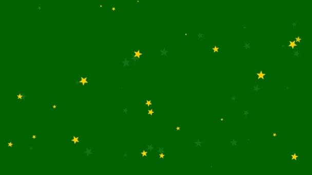 Mozgó Animáció Sárga Csillag Ikonok Zöld Képernyőn Videó Hurok Animáció — Stock videók