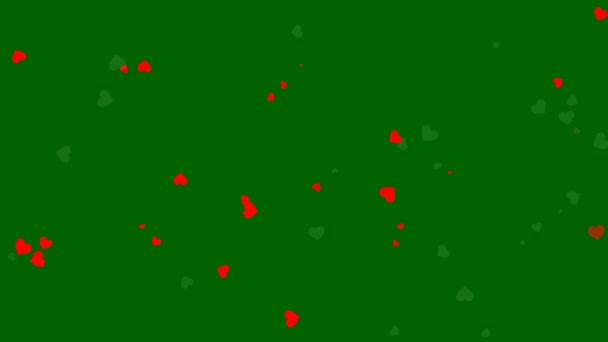 Κίνηση Animation Κόκκινο Εικονίδια Καρδιά Στην Πράσινη Οθόνη Video Loop — Αρχείο Βίντεο