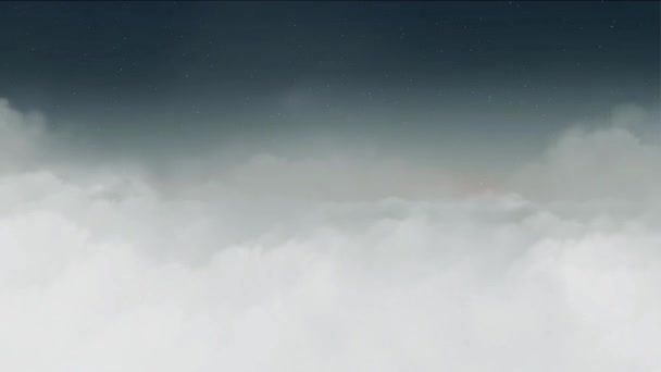 Latające Przez Puszyste Białe Chmury Ciemnoniebieskim Niebie Cumulus Biały Chmura — Wideo stockowe