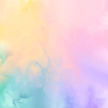   Sarı, yeşil, mavi, mor ve pembe renkli soyut renkli suluboya arkaplan. Büyük biçim.