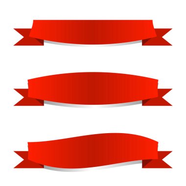 Red Ribbon Illustration Kırmızı kurdele düz stil