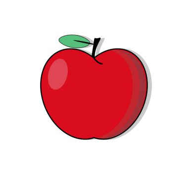Elmalar. kırmızı simge tasarımı vektör çizimi