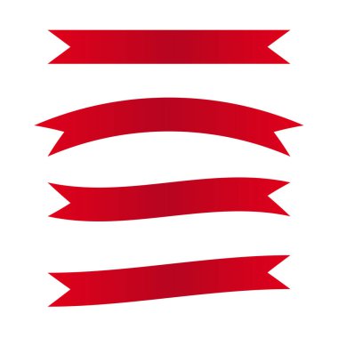 Beyaz arka planda Kırmızı Kurdele Tasarımı. vektör illüstrasyonu