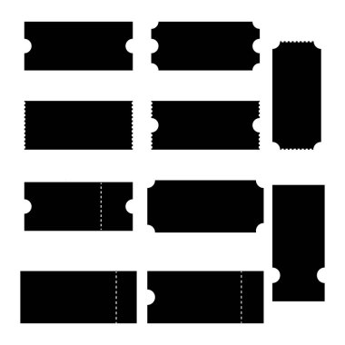 10 koleksiyon vektör gösteriminin bilet simgesi seti