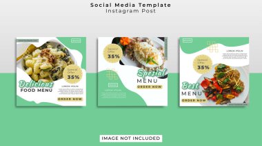Sosyal medya yiyecek paylaşımı basit tasarım şablonu