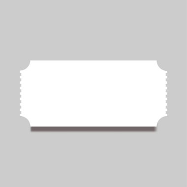 Gri arkaplanda boş bilet şablonu çizimi