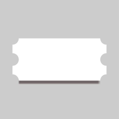 bilet boş gerçekçi 3d modelleme şablonu gri arkaplan üzerindeki vektör çizimi