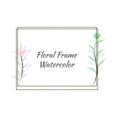 Elle çizilmiş suluboya çiçekli çiçek deseni. Vektör illüstrasyonu.