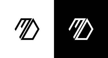 Modern ve profesyonel harf MD logo monogram tasarımı.