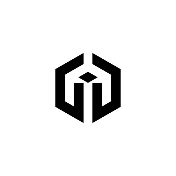 Monogramma Cubo Logo Disegno Semplice Vettoriale Illustrazione — Vettoriale Stock