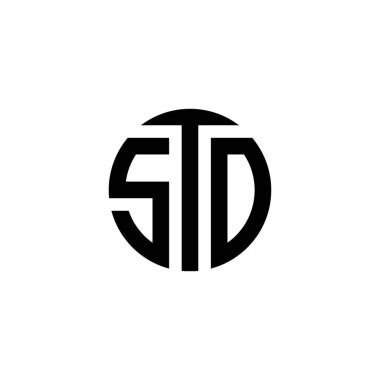 İlk Harf STD Logo Monogram Tasarım Vektör Şablonu. Soyut Harf SD Bağlı Logo