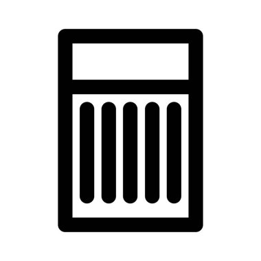 İş istasyonu simgesi vektörü. İnce çizgi işareti. İzole edilmiş kontür sembolü gösterimi