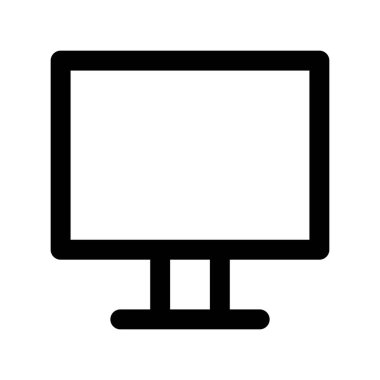 bilgisayar monitörü simgesi basit tasarım vektörü çizimi