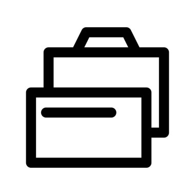 Evrak çantası ikon vektörü. İnce bir çizgi işareti. İzole edilmiş kontür sembolü gösterimi