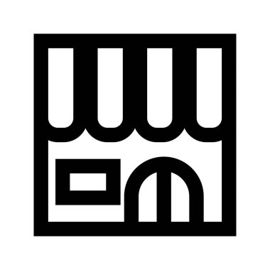 Simge vektörünü kaydet. Beyaz arkaplanda siyah ve beyaz mağaza simgesi izole.