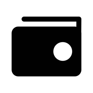 Cüzdan Simgesi Vektörü. Düz stil siyah üstüne beyaz. EPS 10.