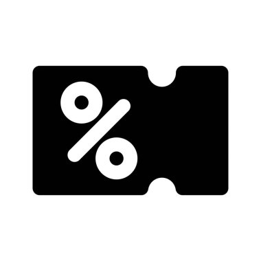 İndirimli simge vektörü. Glyph tarzı düz tasarım. Mobil uygulamalar, web siteleri ve UI için kullanılabilir