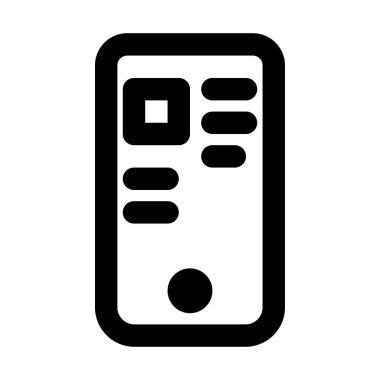 Alışveriş sayfası Simge Vektörü. Düz siyah sembol. Piktogram beyaz arka planda izole edilmiştir. Web ve yazılım arayüzleri için tasarlandı.