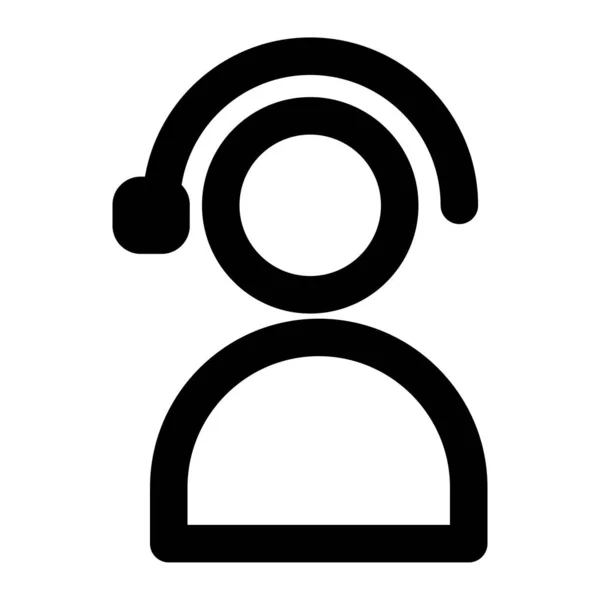 Düz renk çizgisi pictogram illüstrasyonunda teknik destek için çağrı merkezi ikon vektörü erkek kullanıcı profili avatar sembolü