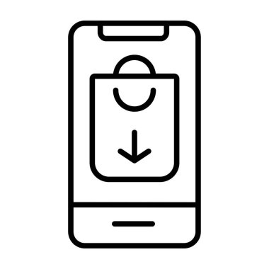 Çevrimiçi dükkan simgesi izole edilmiş vektör çizimi, satır biçimi. Web sitesi simgeleri, UI ve mobil uygulamalar için kullanılabilir