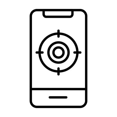 Ticaret İz sürme ikonu. Taslak biçim vektör illüstrasyonu. Web sitesi simgeleri, UI ve mobil uygulamalar için kullanılabilir