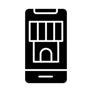 Çevrimiçi depolama simgesi vektör illüstrasyon bloğu ve düz stil. UI, web siteleri, mobil uygulamalar ve çevrimiçi iş uygulamaları için kullanılabilir