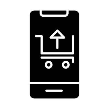 Simgeye, mobil uygulama ile ilgili vektör illüstrasyonuna, katı tasarım simgesine bakın. UI, web siteleri, mobil uygulamalar ve çevrimiçi iş uygulamaları için kullanılabilir