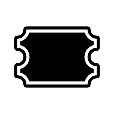 Kupon Simgesi Vektörü. Düz Siyah Simge Beyaz Arkaplanda İzole Edildi.