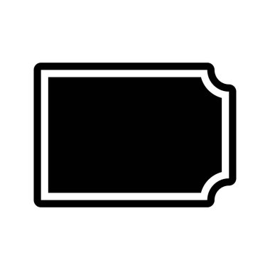 Kupon bileti vektör simgesi. Beyaz arkaplanda siyah işaret izole edildi