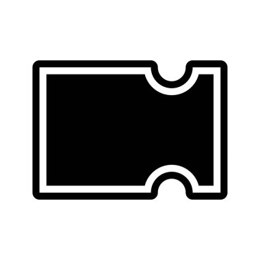 Bilet simgesi düz tasarım vektör çizimi. Mobil uygulamalar, web siteleri ve UI için kullanılabilir